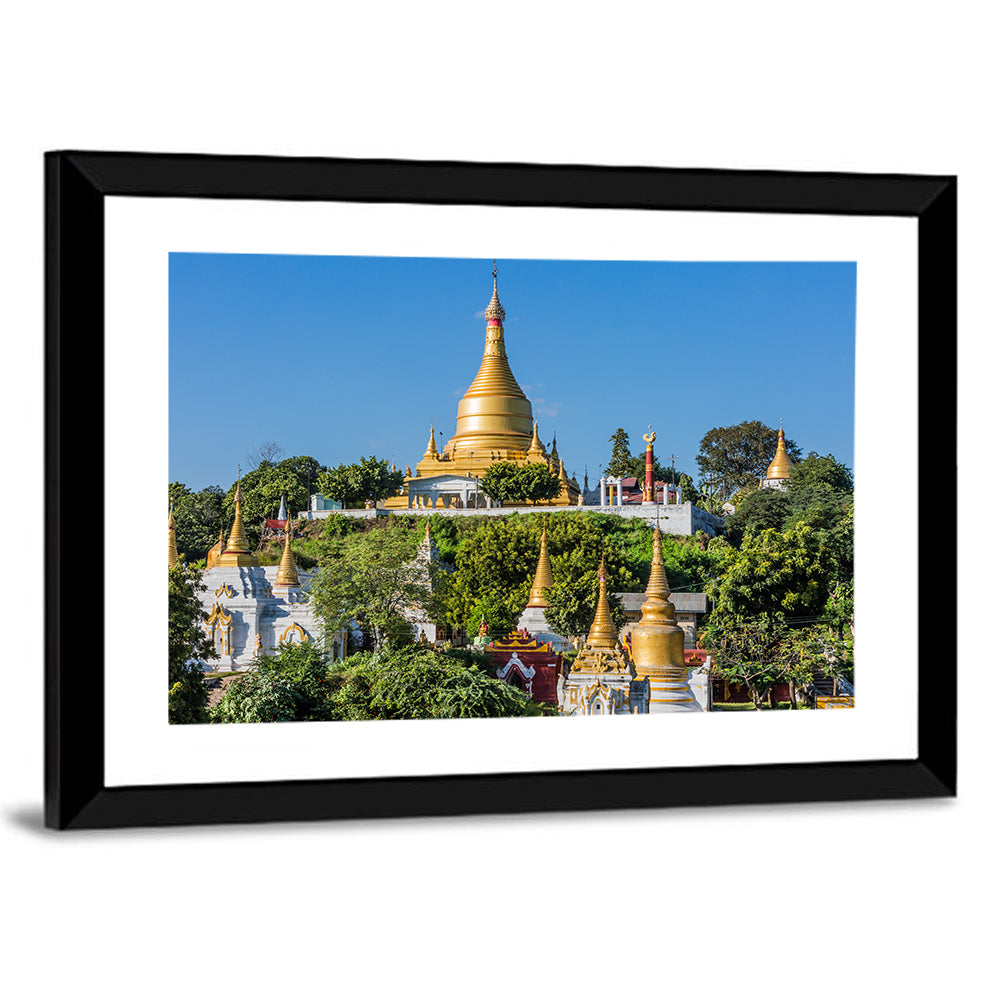 Sagaing Hills & Temples Skyline In Burma Wall Art