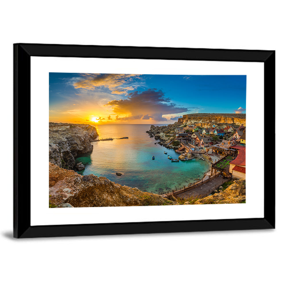 Popeye Village Sunset, Anchor Bay Malta Wall Art