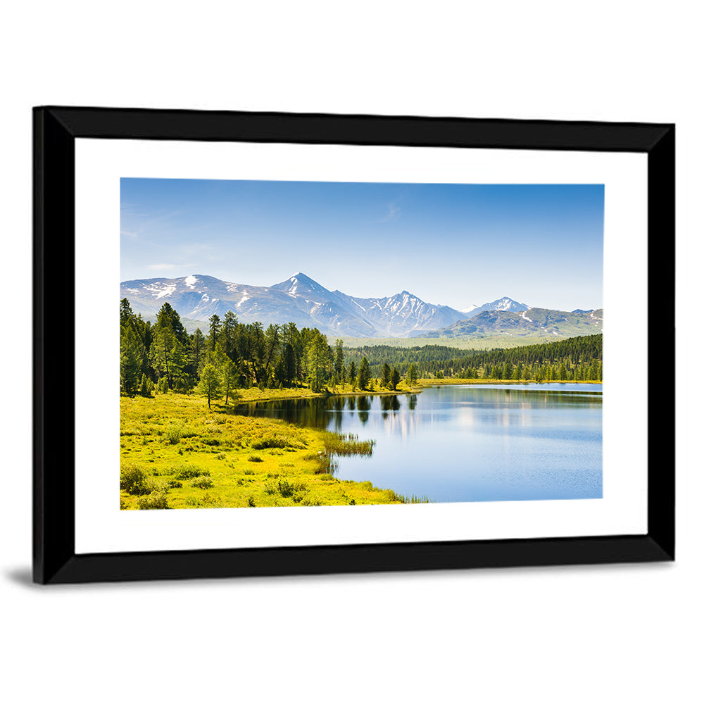 Altai Lake with Snow Capped Peaks Wall Art