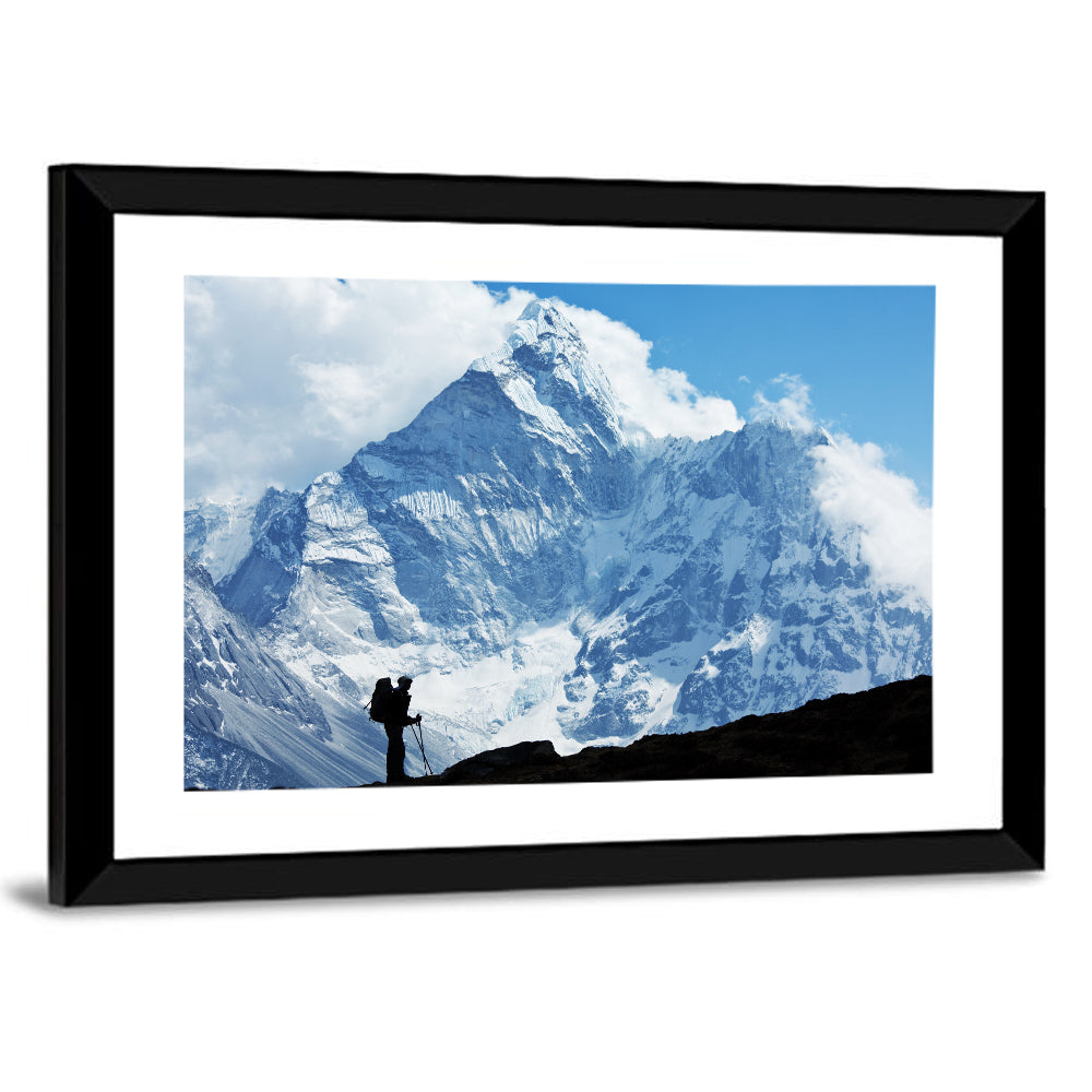Hiker in Everest Region Wall Art