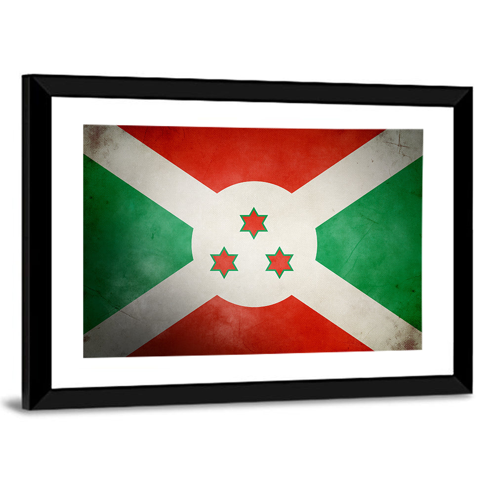 Vintage Burundi Flag Wall Art