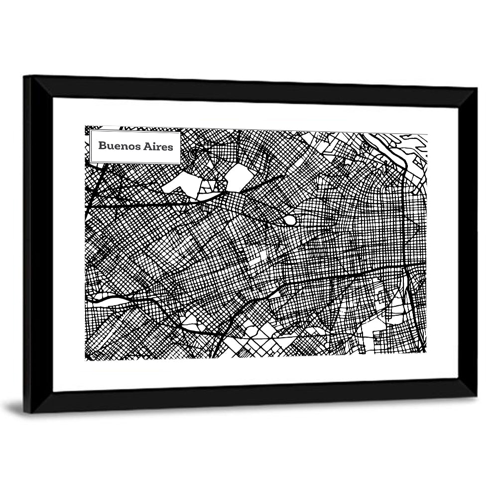 Buenos Aires Street Grid Map Wall Art