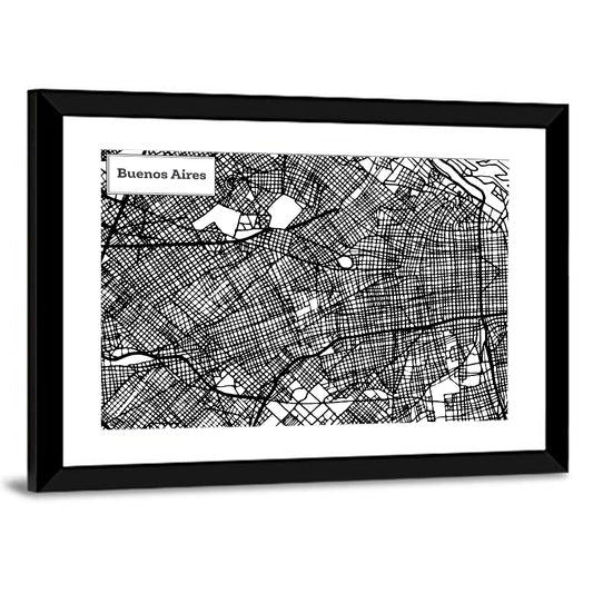 Buenos Aires City Map Wall Art