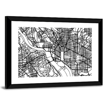 Washington DC Map Wall Art