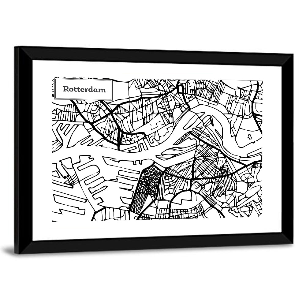 Rotterdam City Map Wall Art