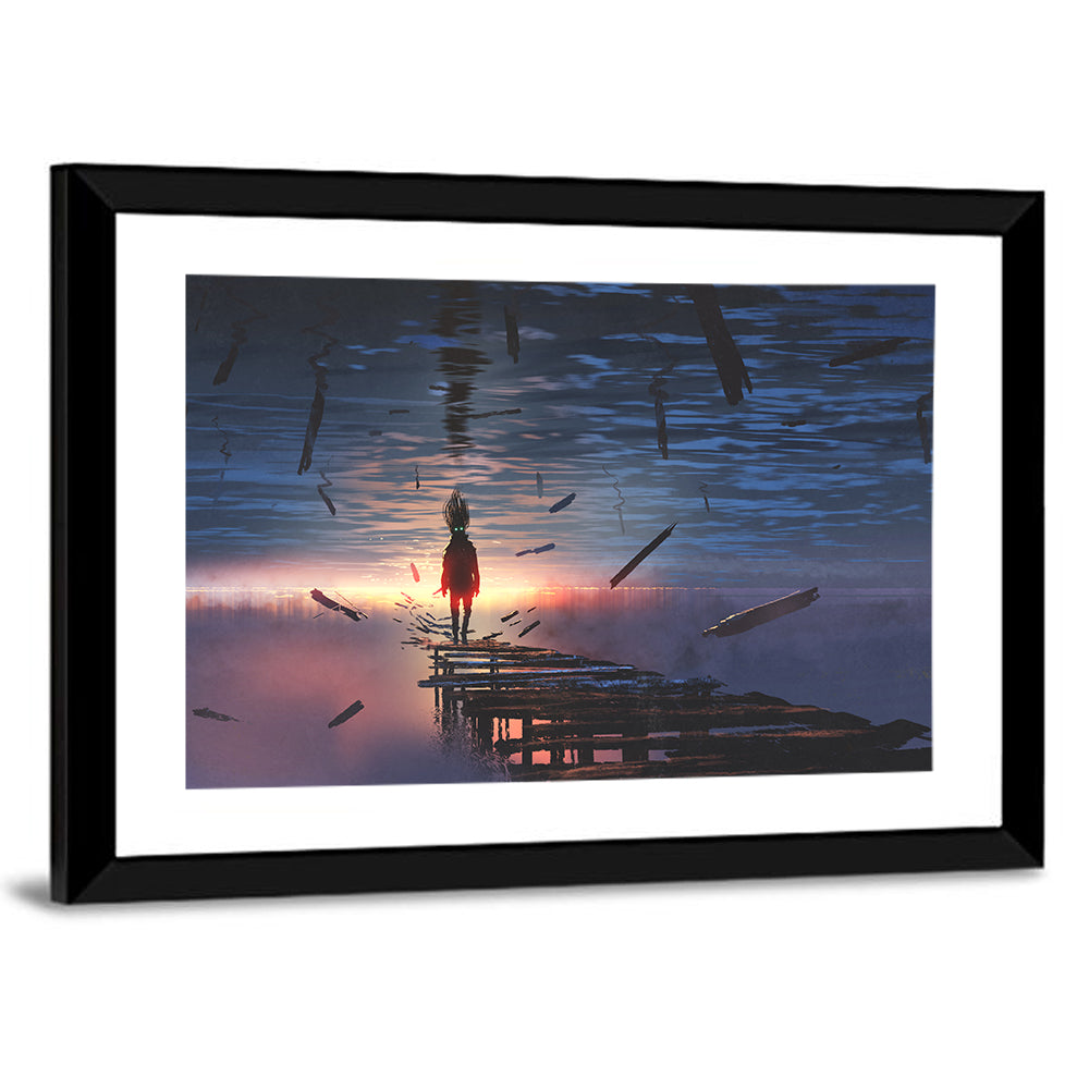 Surreal Sunset Over Mirrored Lake Wall Art