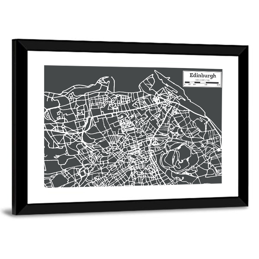 Edinburgh Minimalist City Map Wall Art
