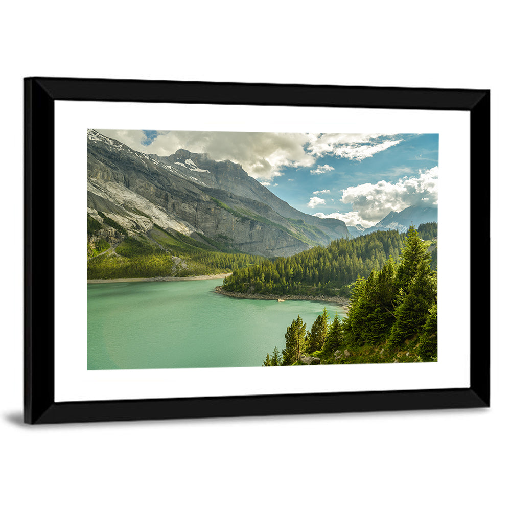 Oeschinen Lake In Swiss Alps Wall Art