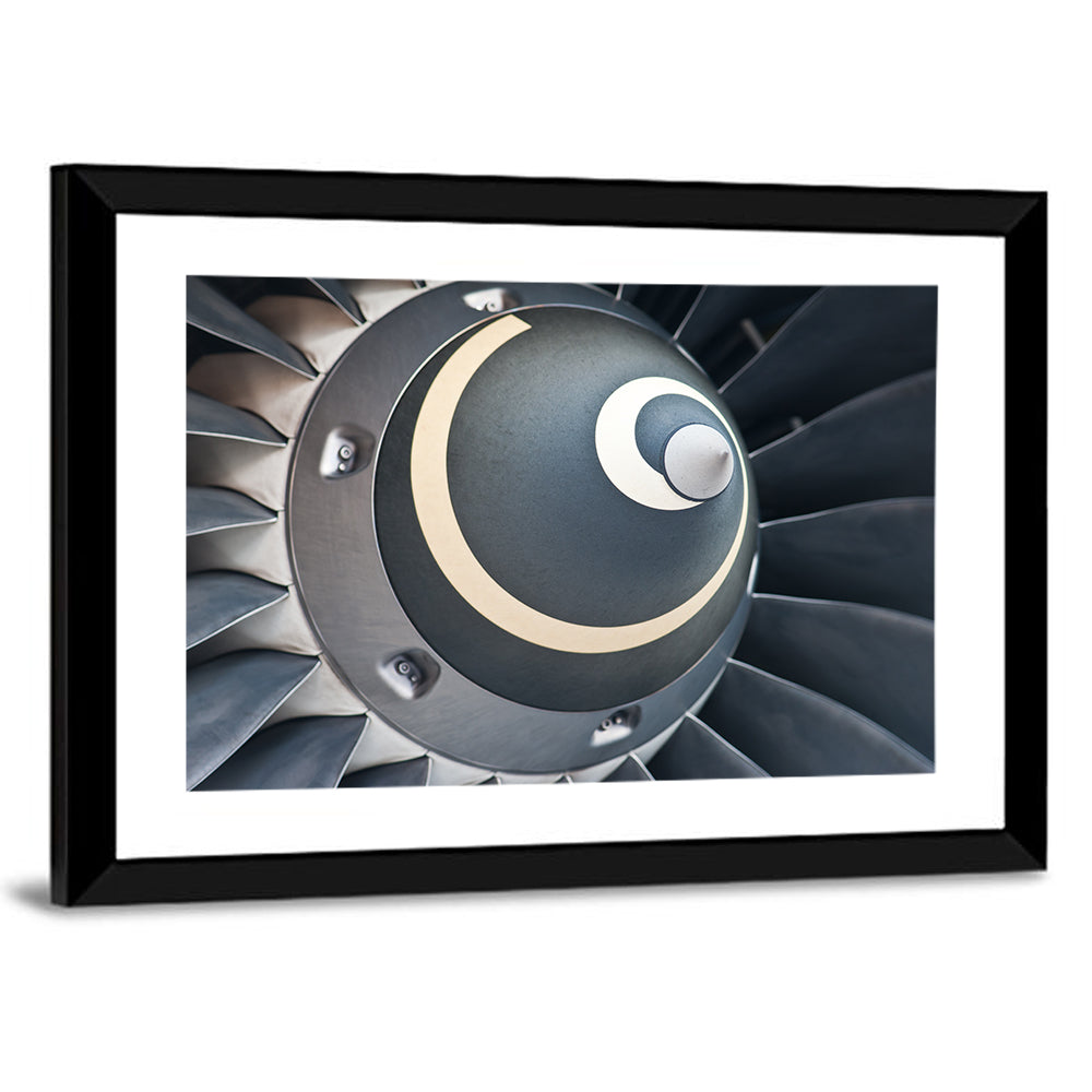 Jet Engine Turbine Spinner Close-up Wall Art