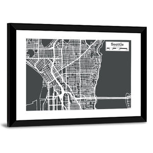 Seattle City Map Wall Art