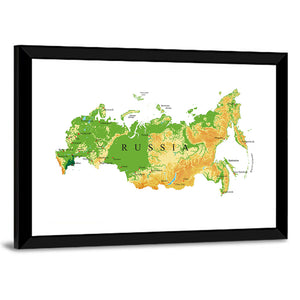 Russia Relief Map Wall Art