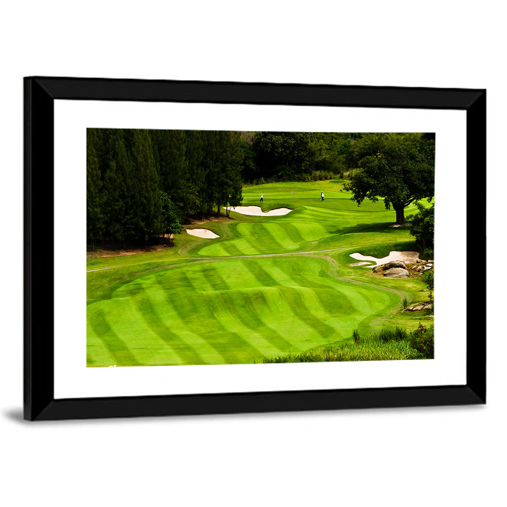 Sloping Golf Fairway with Bunkers Wall Art