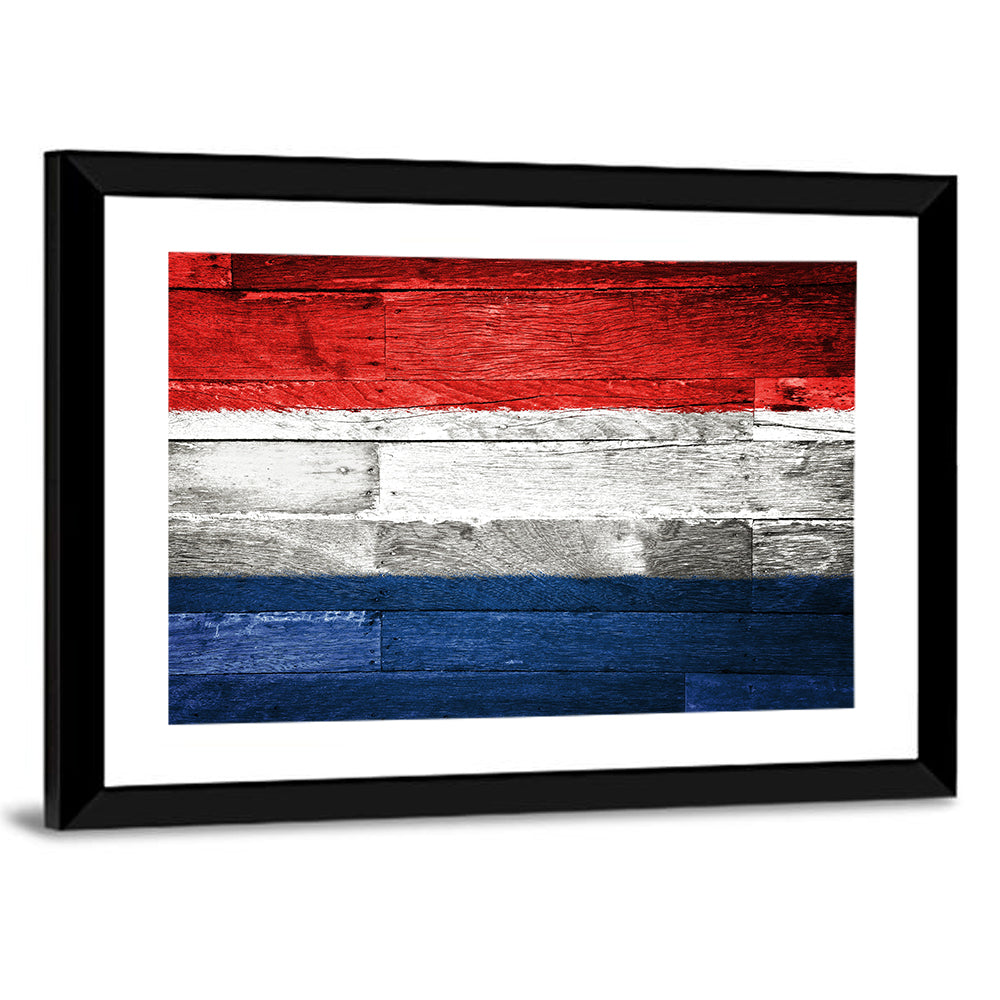 Dutch Flag on Distressed Wood Wall Art