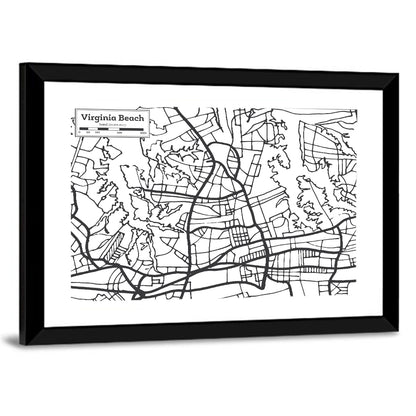 Virginia Beach City Map Wall Art