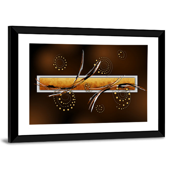 Golden Spiral Invitation Illustration Wall Art as a framed print
