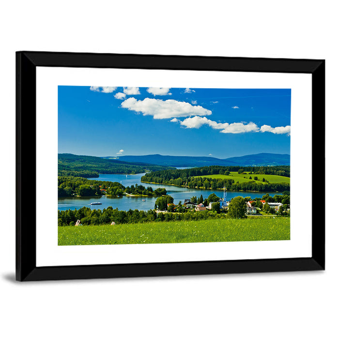 Frymburk Village Near Lipno Lake Wall Art as a framed print