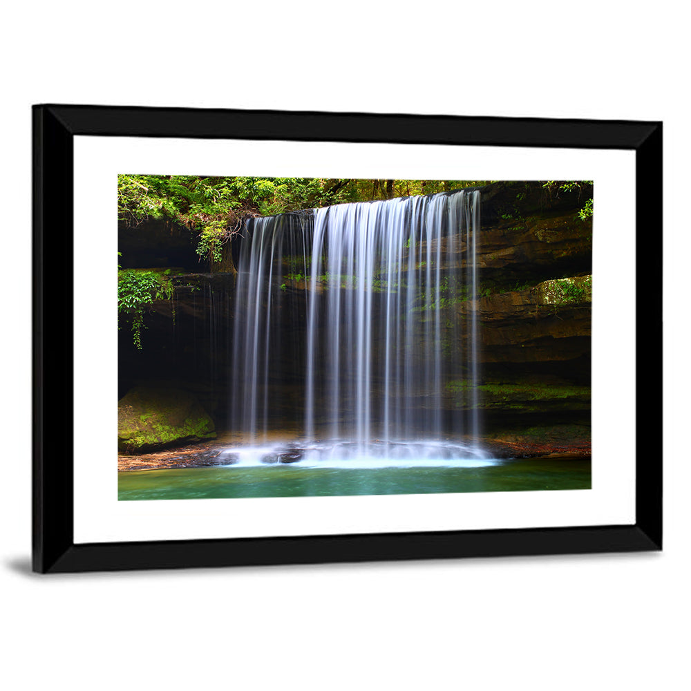 Upper Caney Creek Falls, Mossy Cliff Wall Art