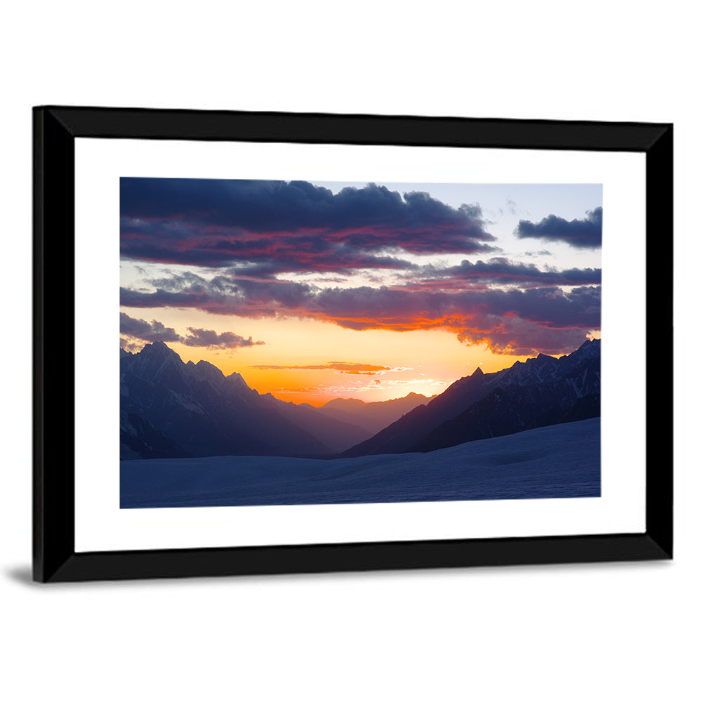 Hispar Pass Sunset Wall Art