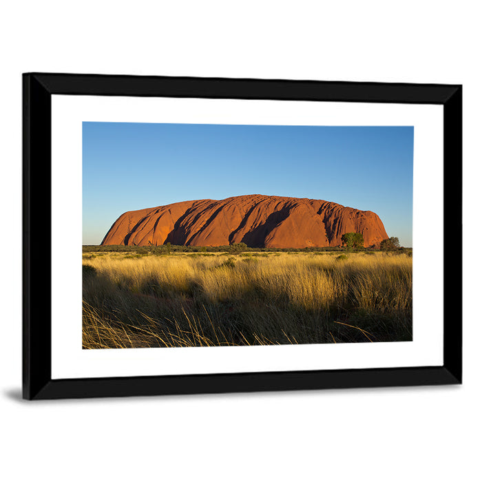 Uluru Red Rock at Golden Hour Wall Art as a framed print