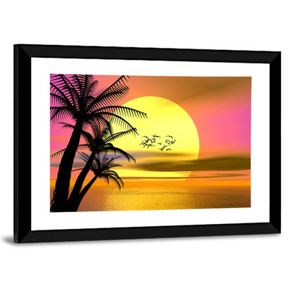 Tropical Ocean Sunset Wall Art