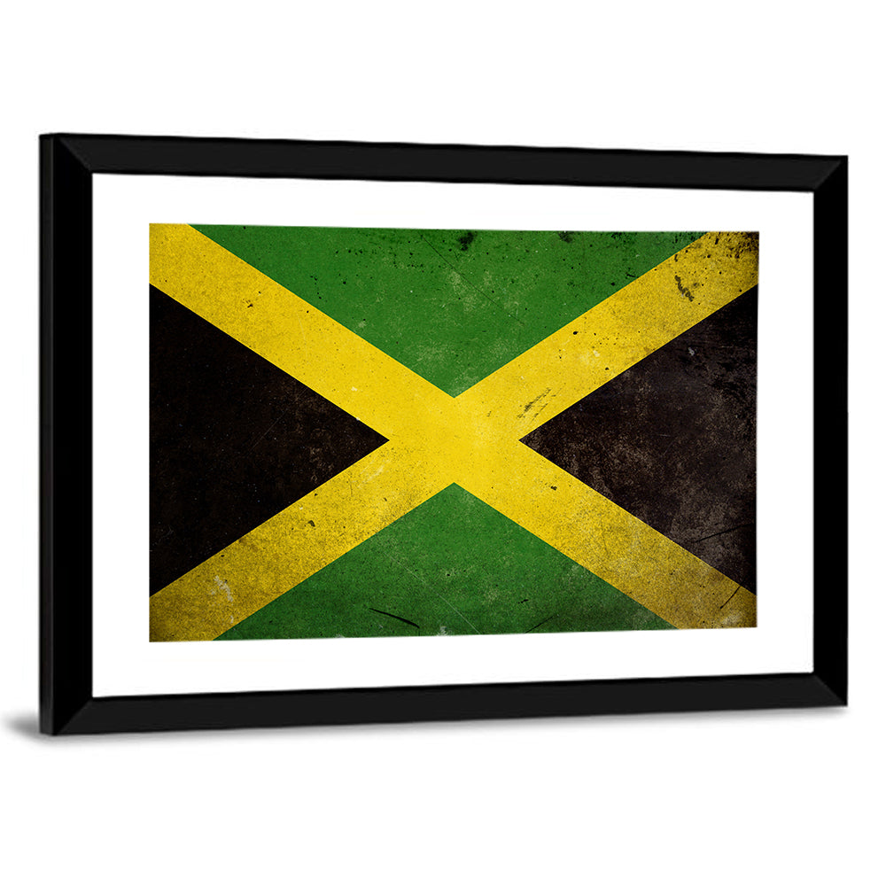 Distressed Jamaican Flag Wall Art