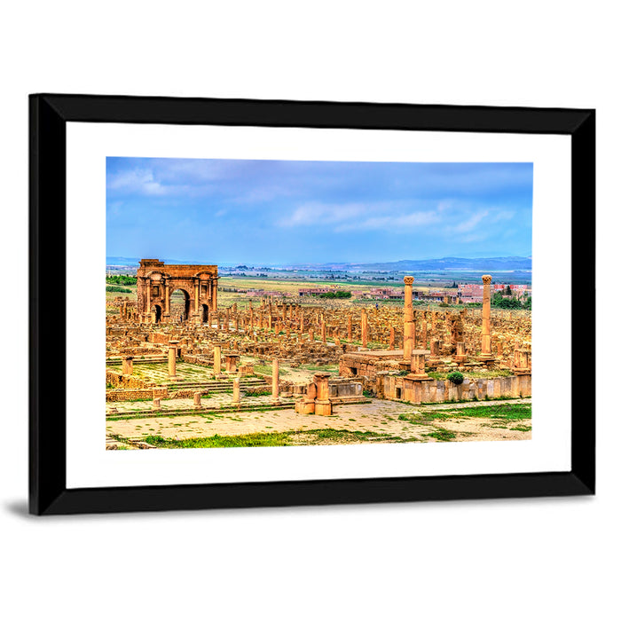 Timgad Ruins, Arch of Trajan Wall Art as a framed print