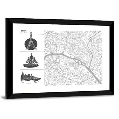 Paris City Map Wall Art
