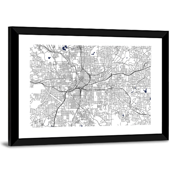 Atlanta Schematic Map Wall Art as a framed print
