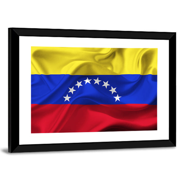 Venezuelan Flag with Stars Wall Art as a framed print