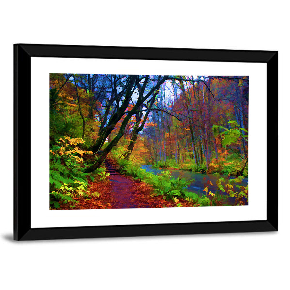 Autumn Colors Of Oirase River Wall Art