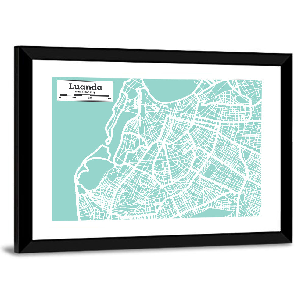 Luanda Hand-drawn City Map Wall Art