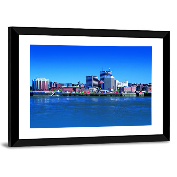 Saint John Harbor Skyline Wall Art as a framed print