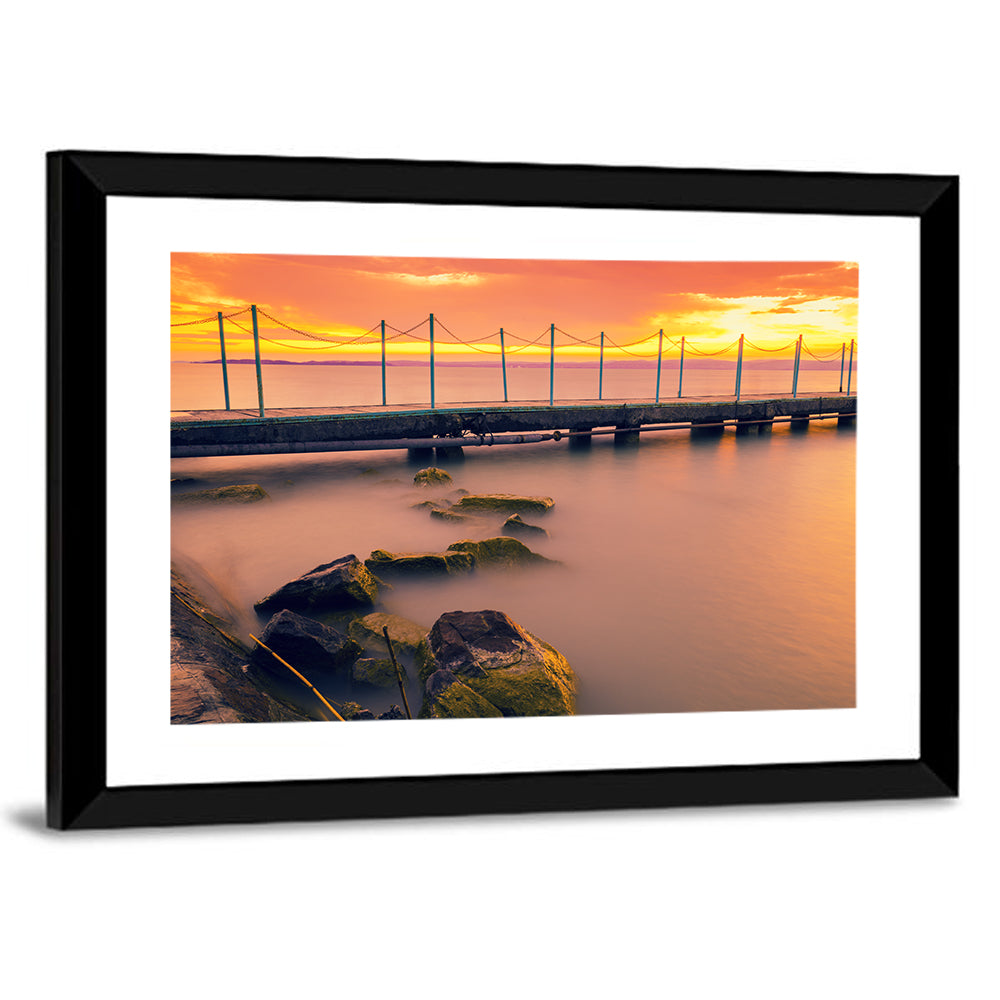 Lake Balaton Sunset Pier Wall Art