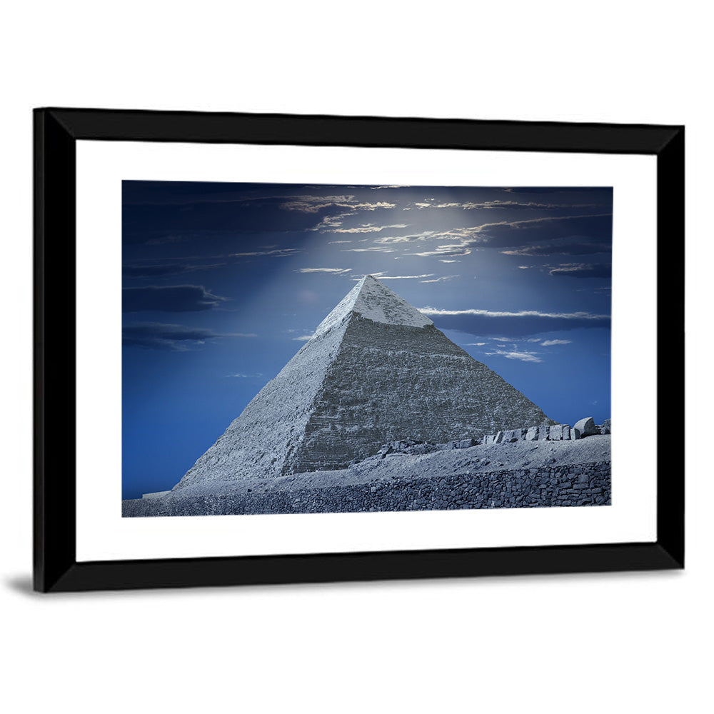 Great Pyramid Under Moonlight Wall Art