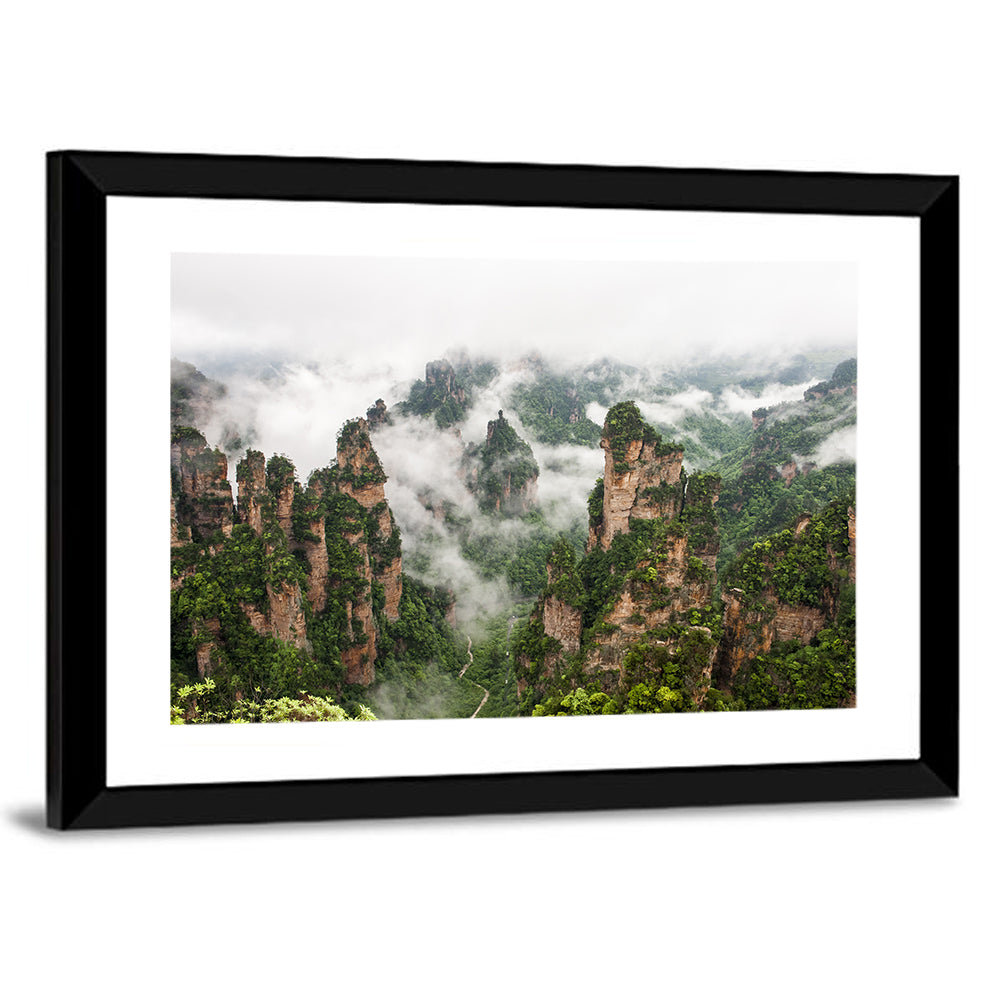 Foggy Zhangjiajie Peaks Wall Art