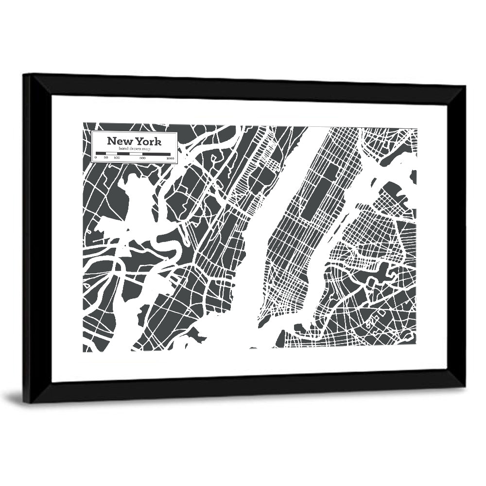 New York City Map Wall Art