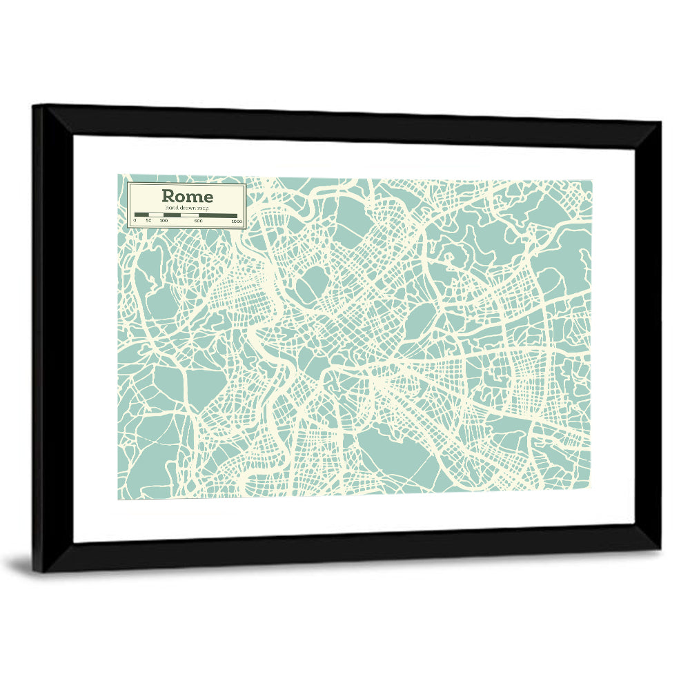 Minimalist Rome Map Wall Art