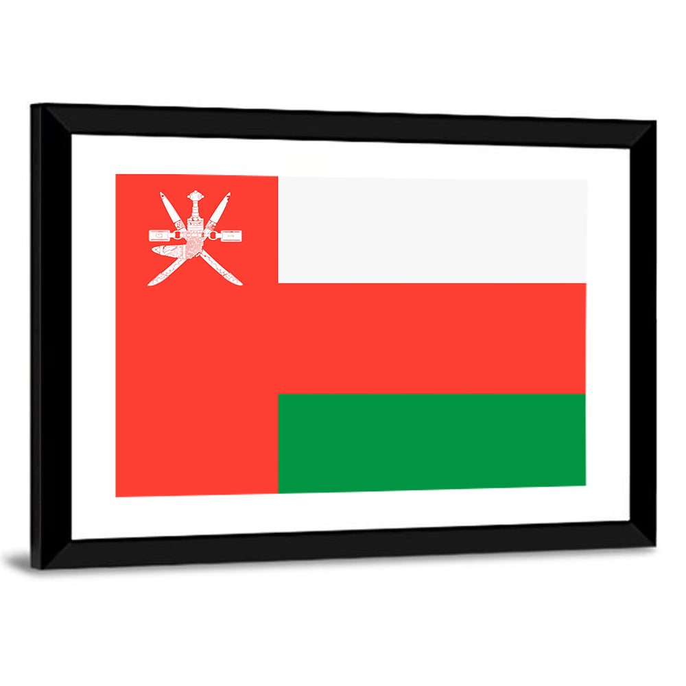 Oman Flag with Khanjar Emblem Wall Art