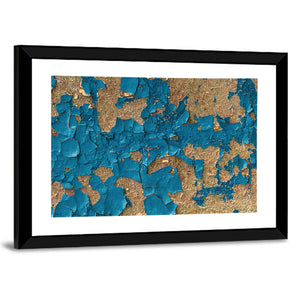 Cracked Blue Enamel Paint Wall Art