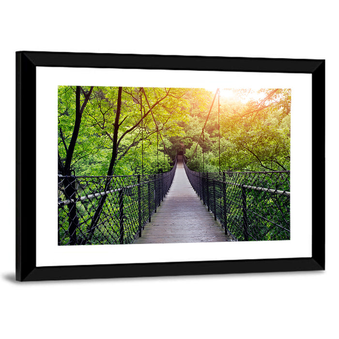 Guilin Jungle Suspension Bridge Wall Art as a framed print