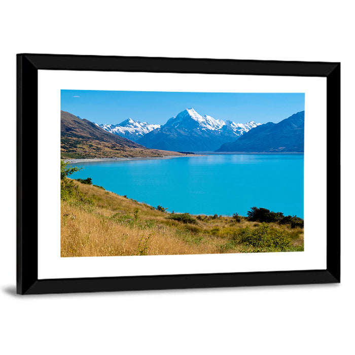 Lake Pukaki with Aoraki Mount Cook Wall Art as a framed print