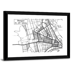 Bangui City Map Wall Art