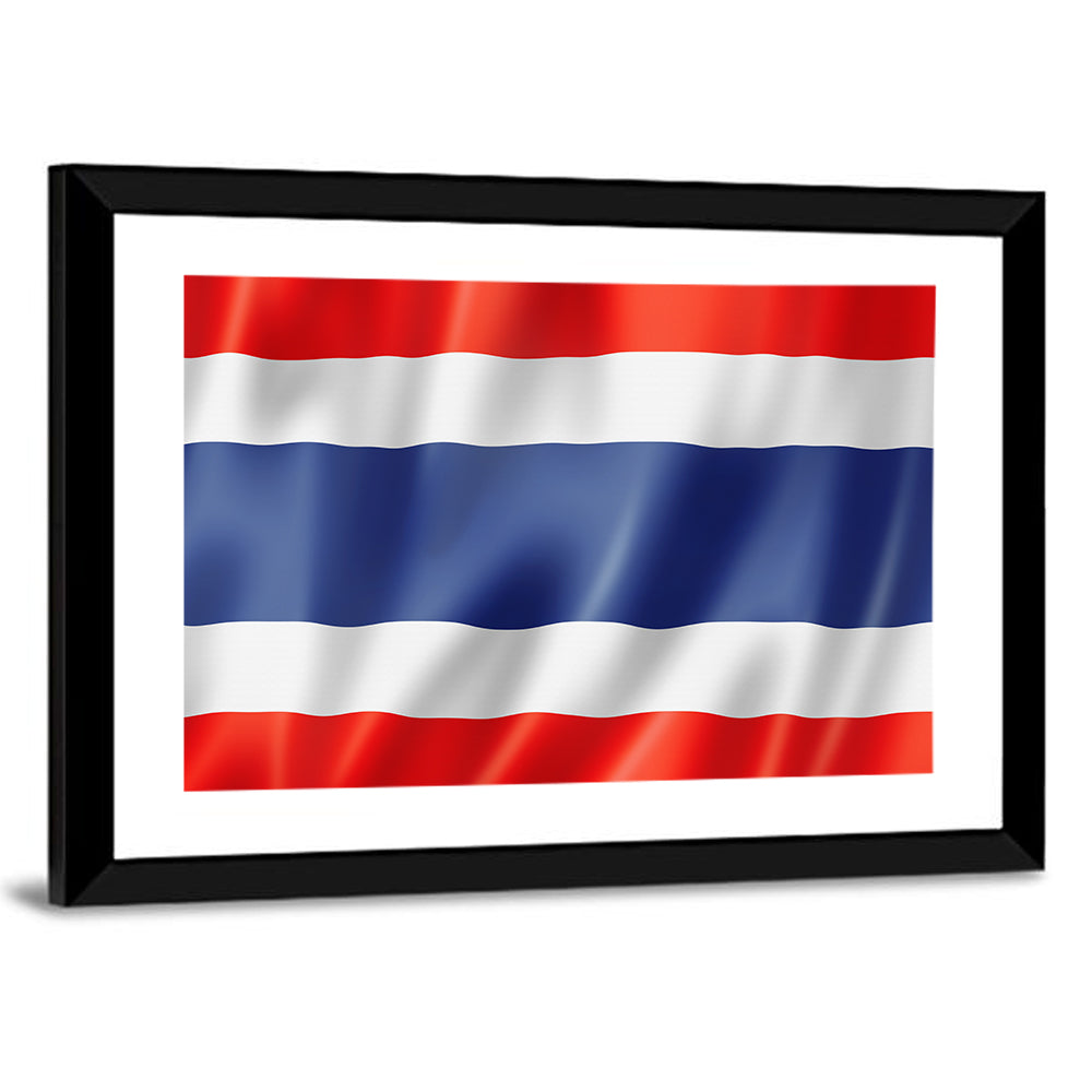 Thai Flag with Waving Stripes Wall Art
