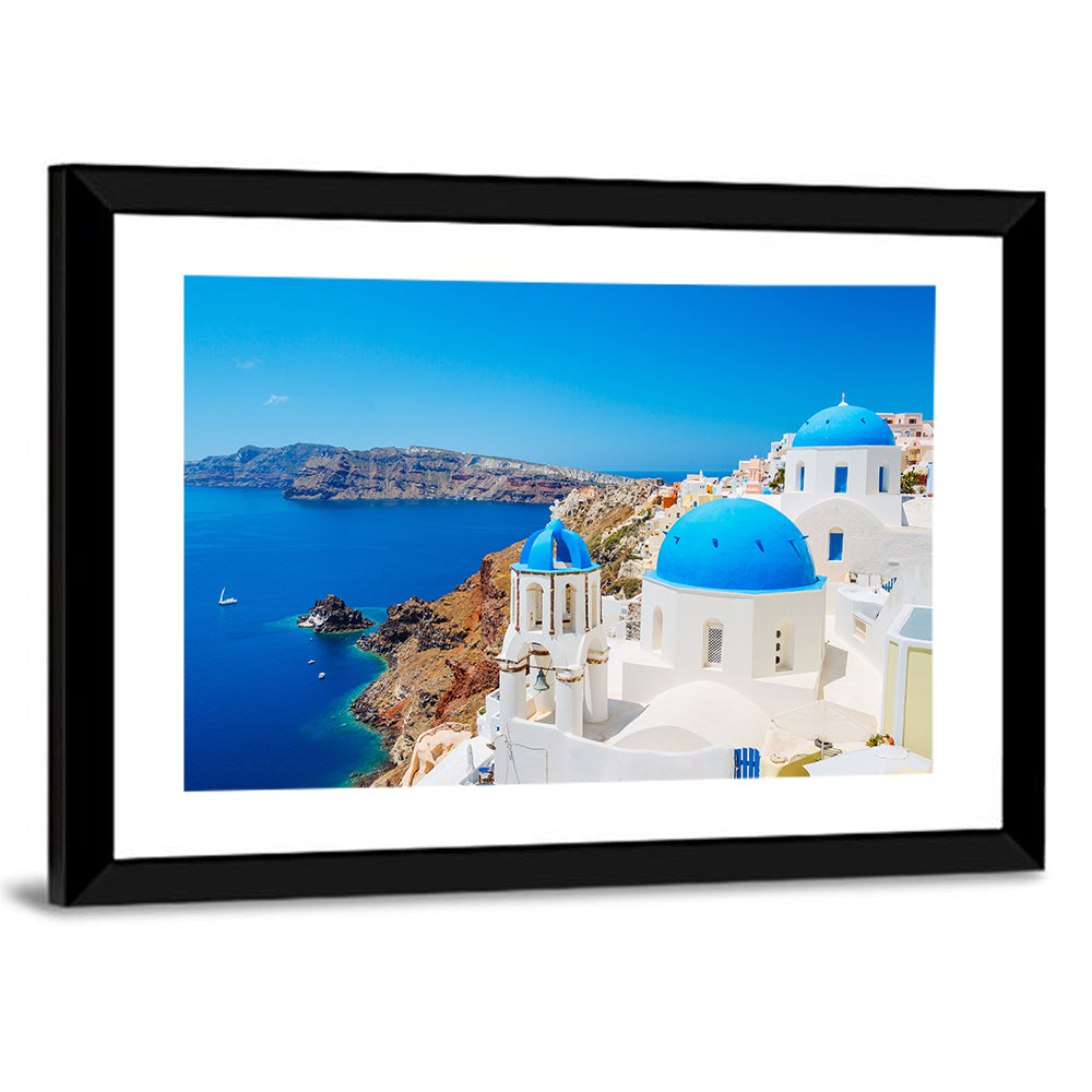 Oia Santorini Blue Domes Wall Art
