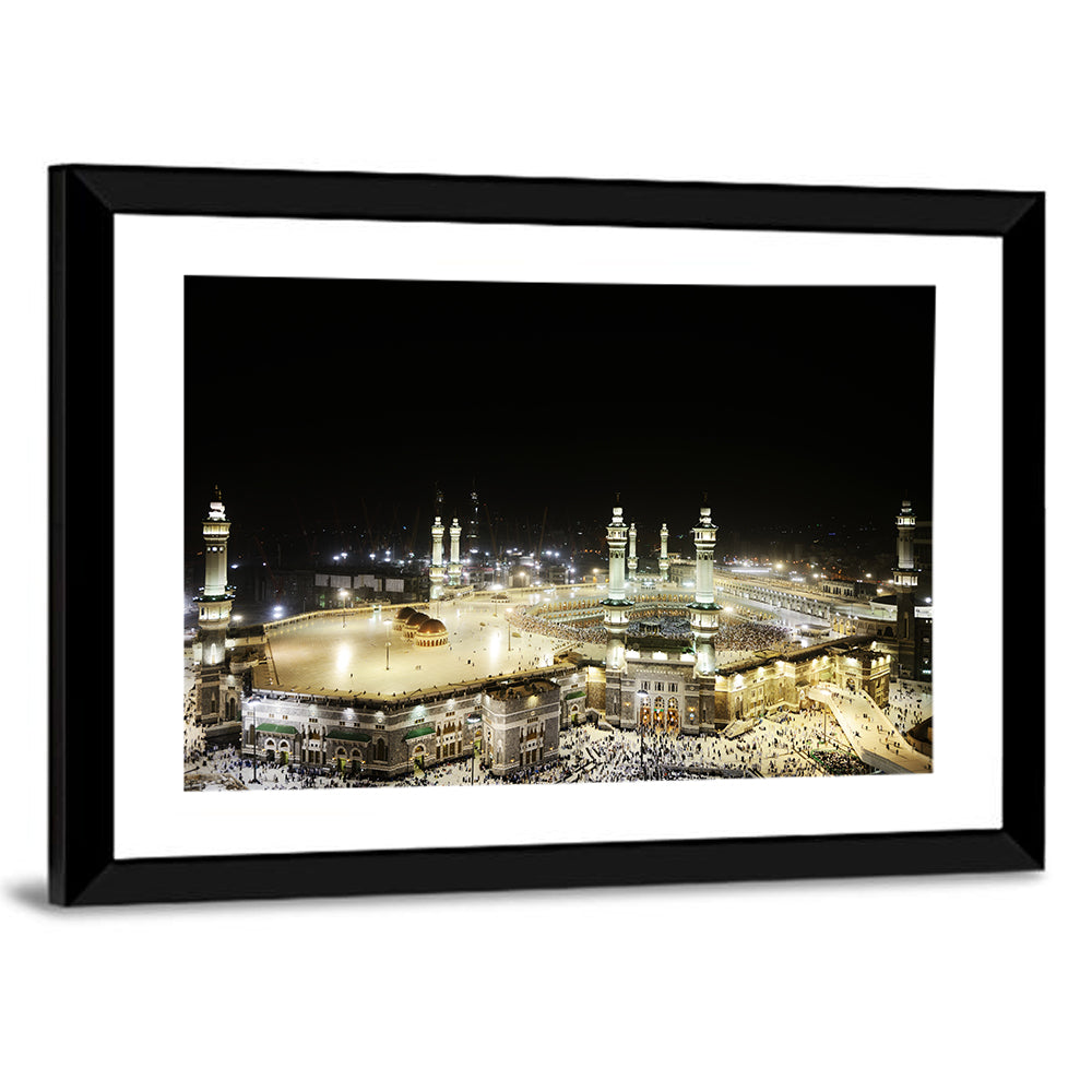 Masjid Al-haram at Night Wall Art