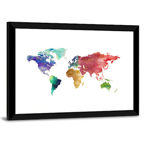 Watercolor World Map Wall Art