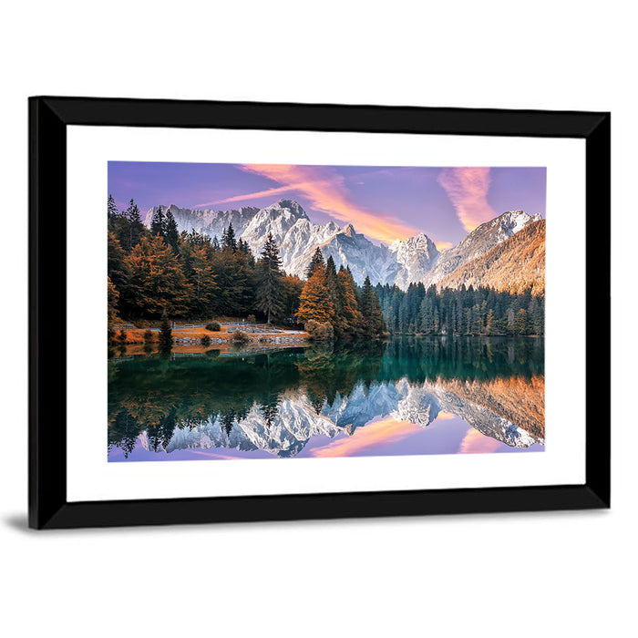 Fusine Lake at Dusk Wall Art as a framed print