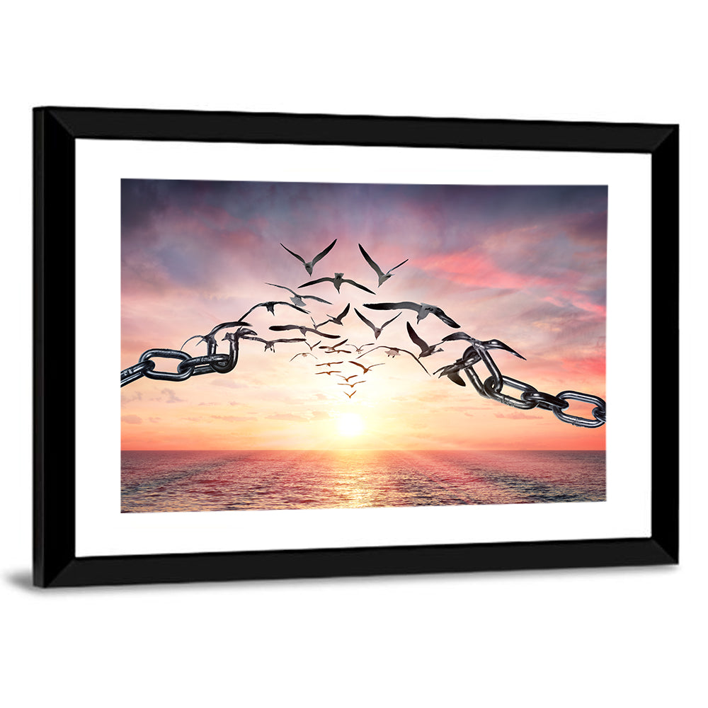 Breaking Chains at Sunset Wall Art