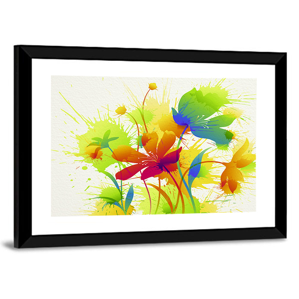 Vibrant Wildflower Watercolor Illustration Wall Art