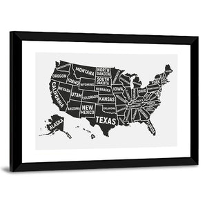 United States Of America Map Wall Art